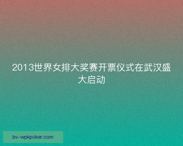 2013世界女排大奖赛开票仪式在武汉盛大启动